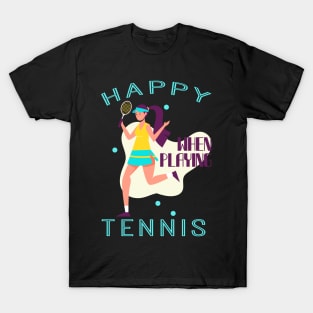 Tennis Player with Racket Women Gift T-Shirt